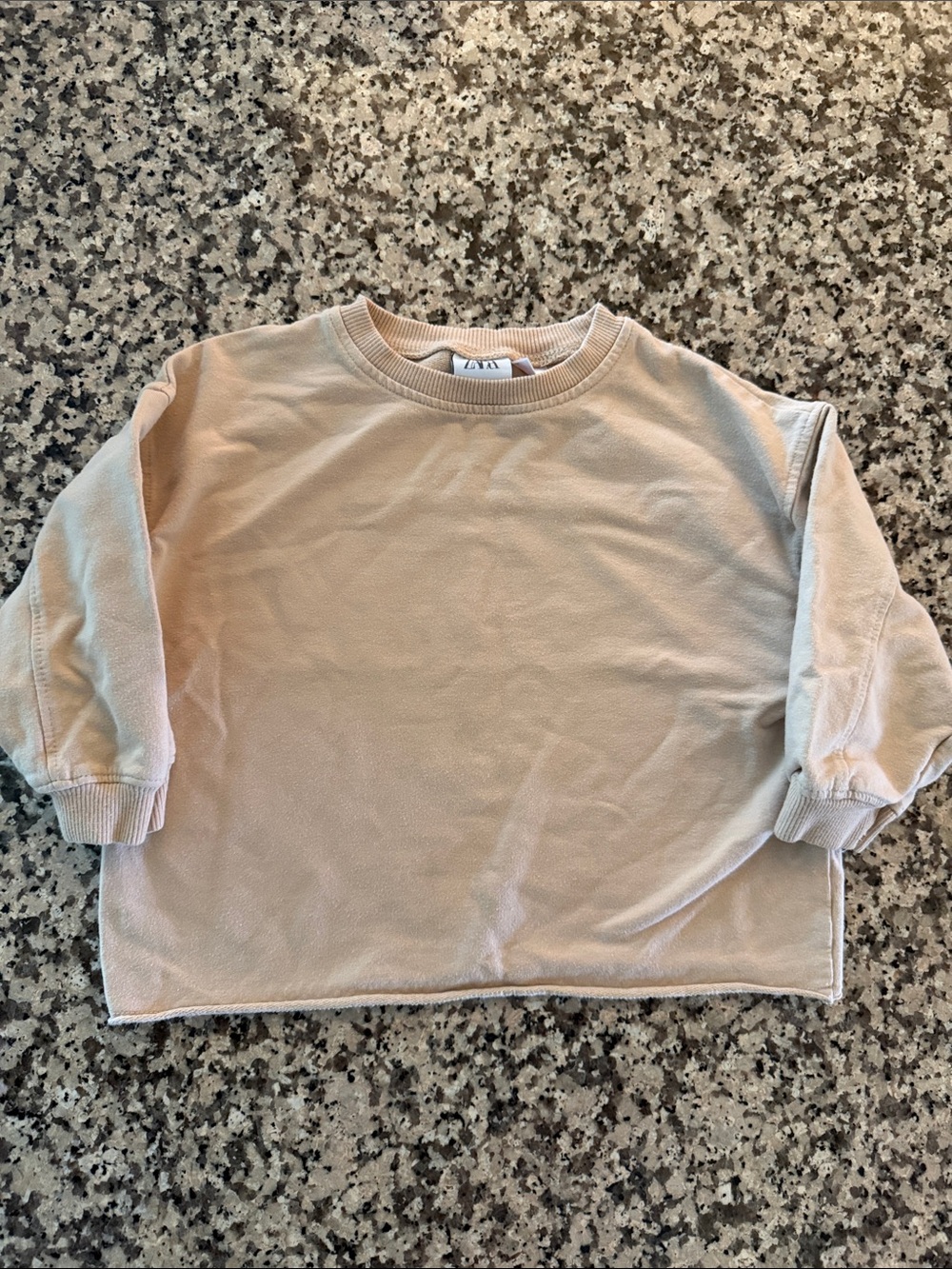 Zara Crewneck Sweatshirt Top in Light Beige - Kids